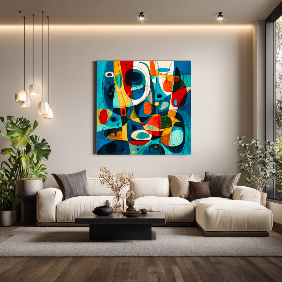 Lake - Digital Art Canvas Print - 120x120cm