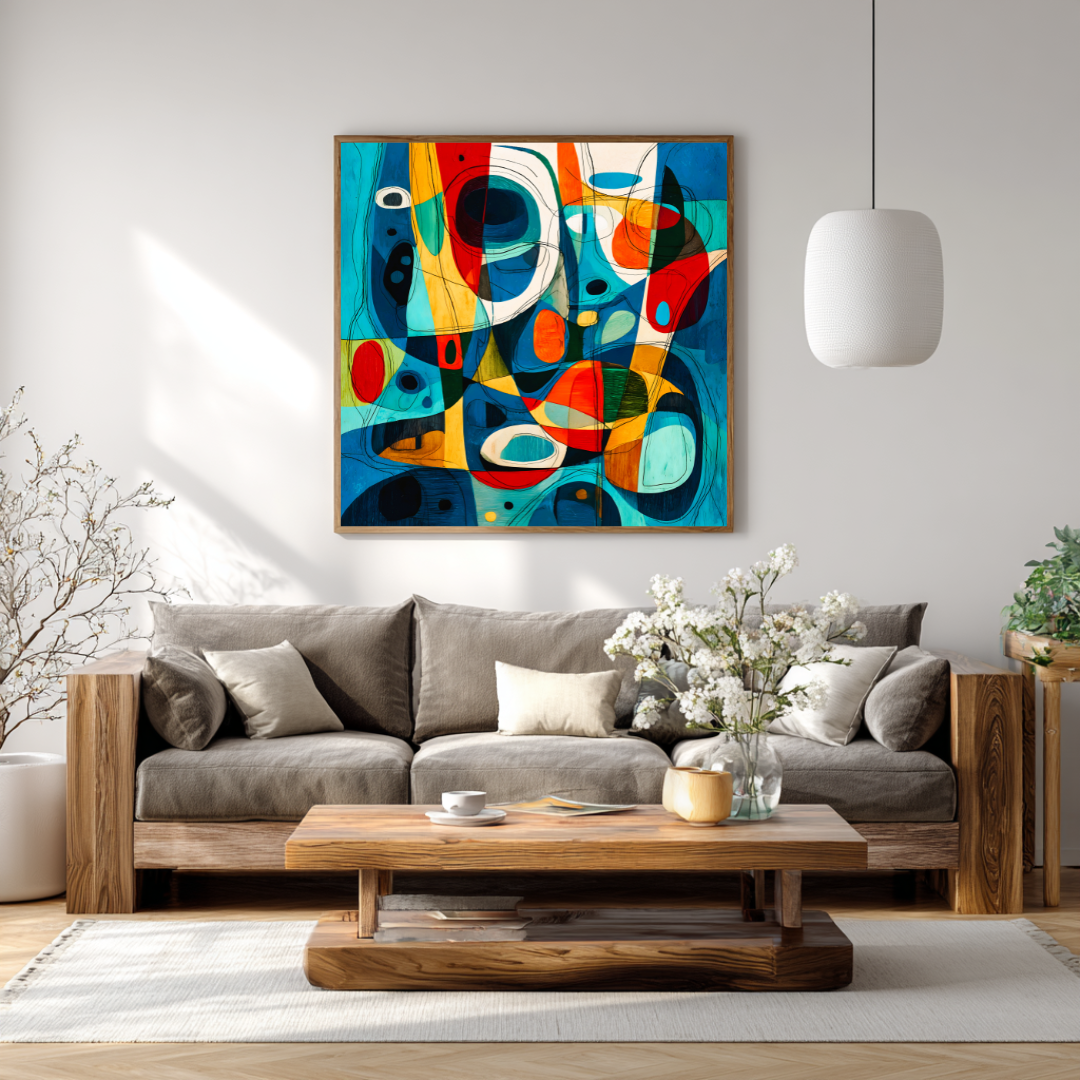 Lake - Digital Art Canvas Print - 120x120cm