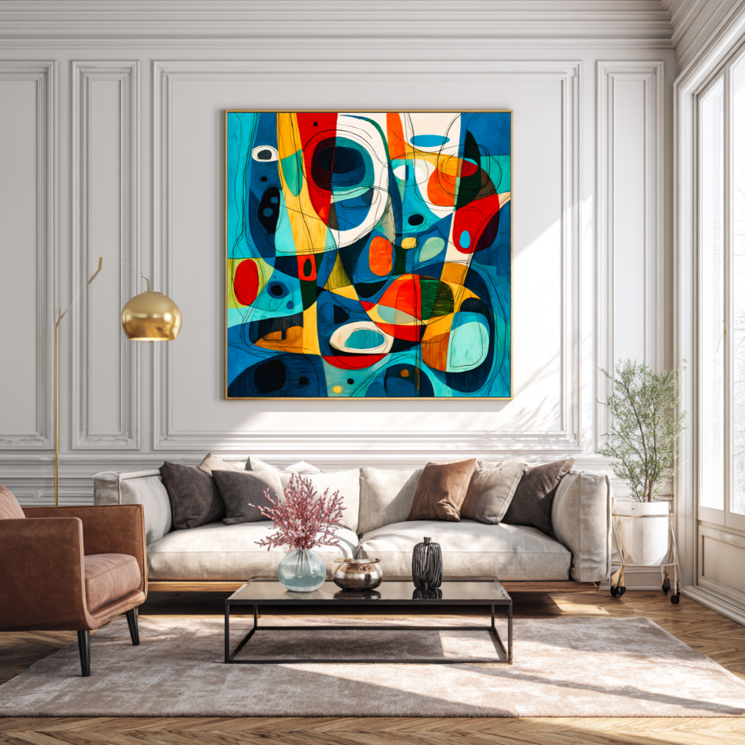 Lake - Digital Art Canvas Print - 120x120cm