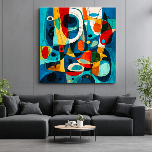 Lake - Digital Art Canvas Print - 120x120cm
