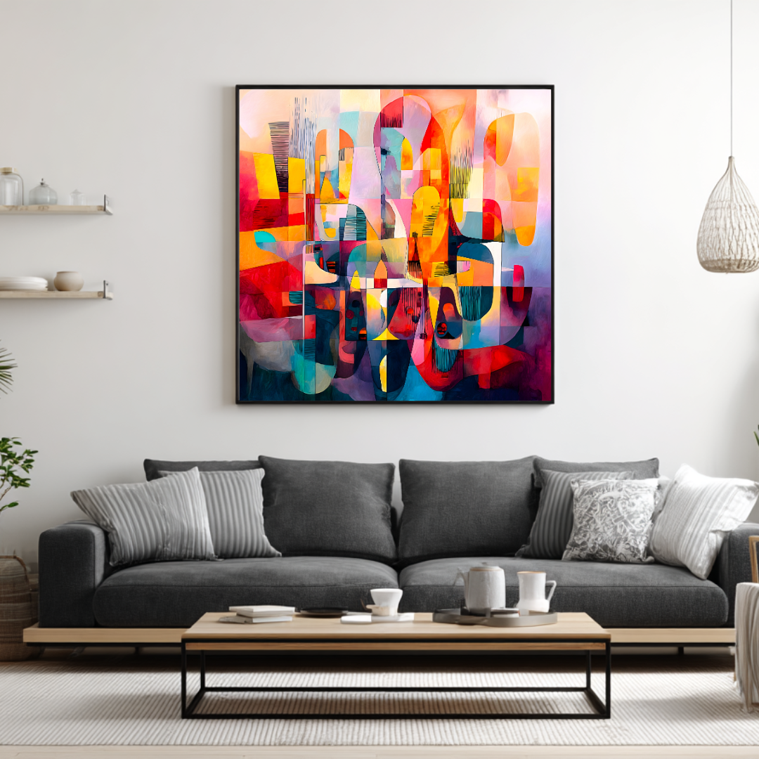 Sunset - Digital Art Canvas Print - 120x120cm
