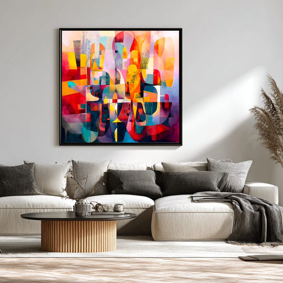 Sunset - Digital Art Canvas Print - 120x120cm