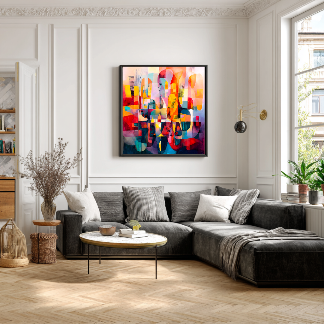 Sunset - Digital Art Canvas Print - 120x120cm