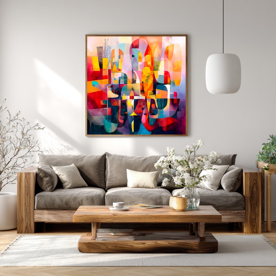 Sunset - Digital Art Canvas Print - 120x120cm