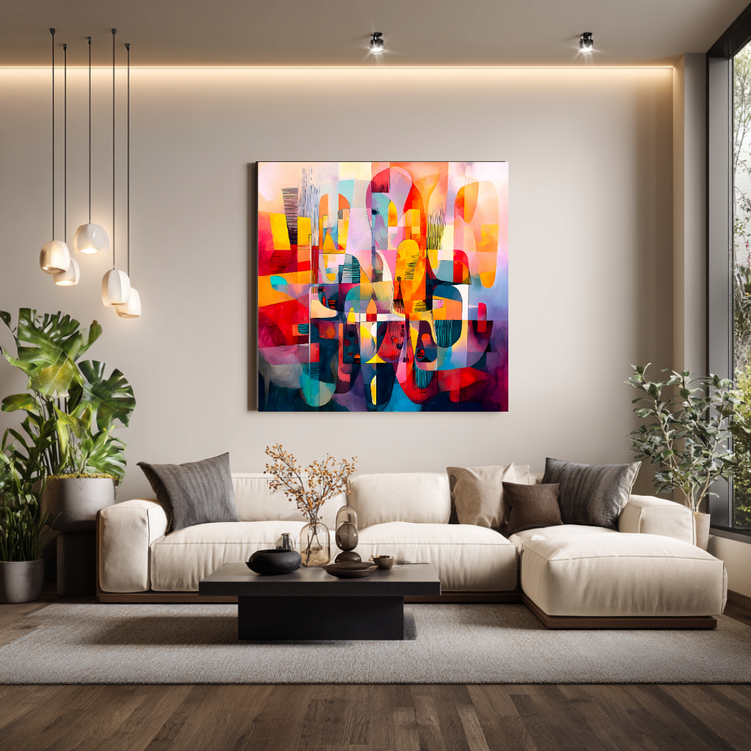 Sunset - Digital Art Canvas Print - 120x120cm