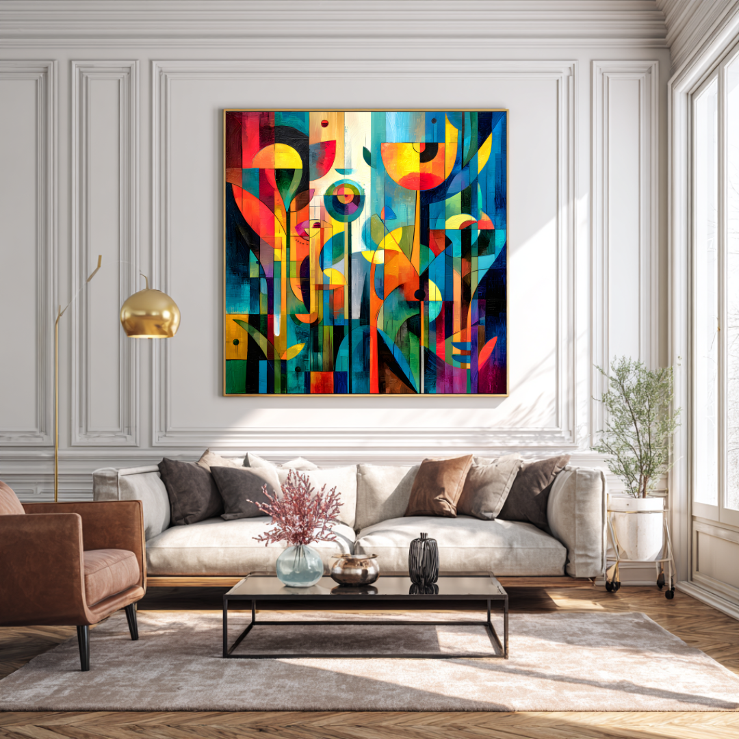 Lakeview - Digital Art Canvas Print - 120x120cm