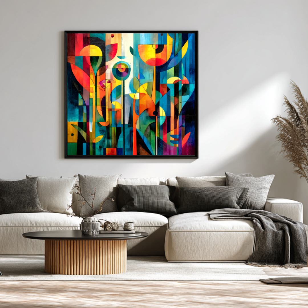Lakeview - Digital Art Canvas Print - 120x120cm