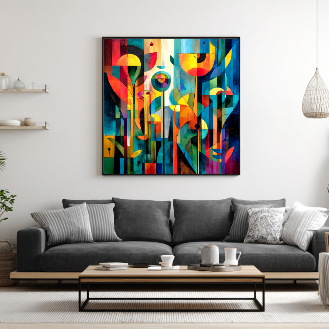 Lakeview - Digital Art Canvas Print - 120x120cm