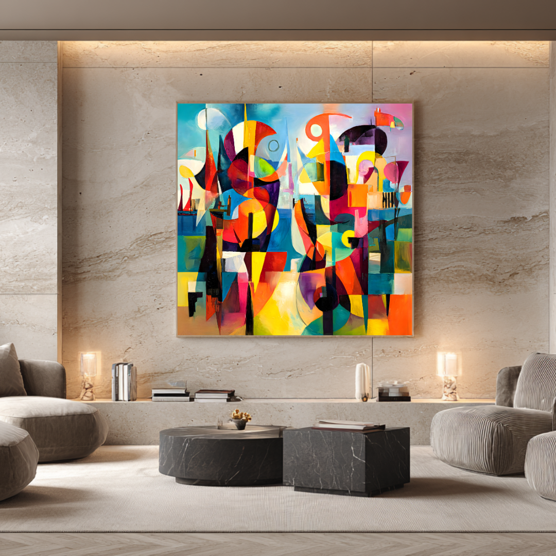 Spirals - Digital Art Canvas Print - 120x120cm