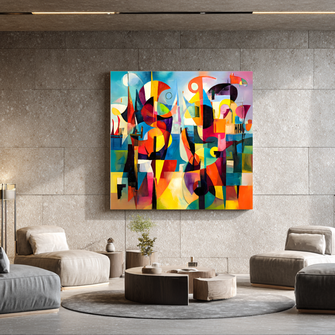 Spirals - Digital Art Canvas Print - 120x120cm