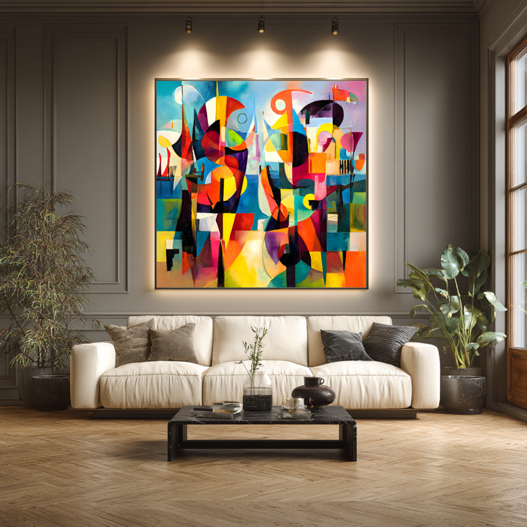 Spirals - Digital Art Canvas Print - 120x120cm