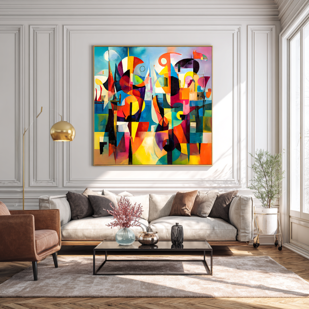 Spirals - Digital Art Canvas Print - 120x120cm