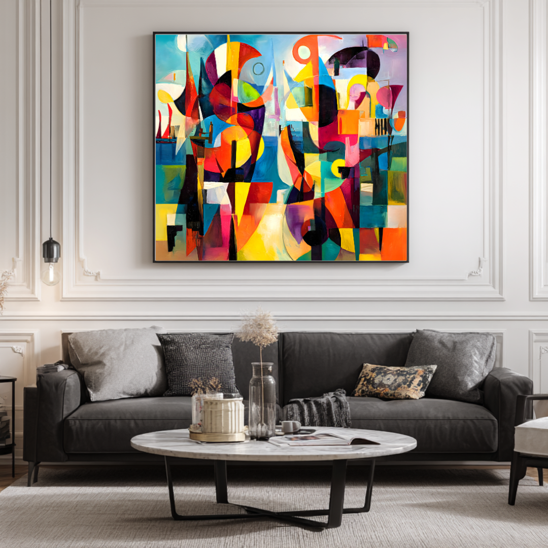 Spirals - Digital Art Canvas Print - 120x120cm