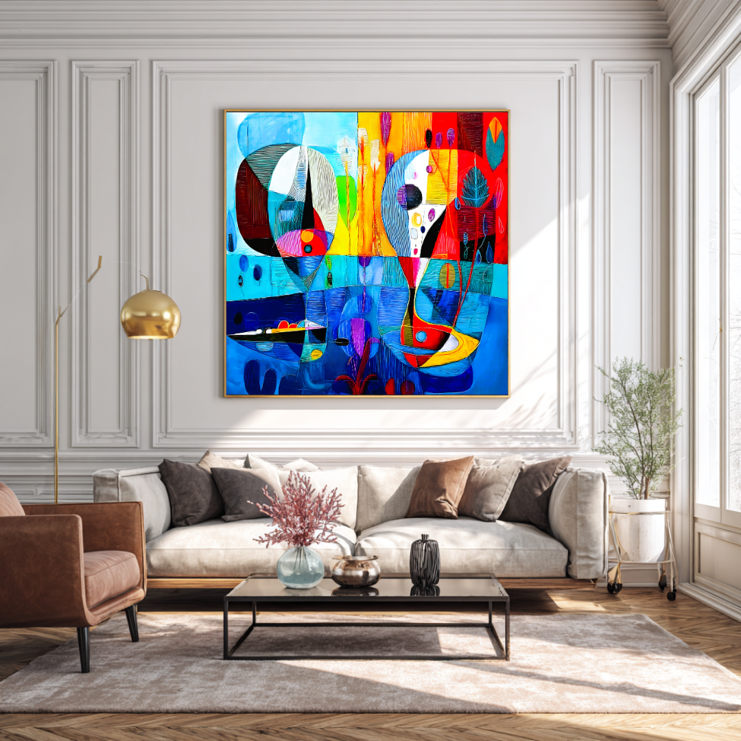 Popsicles - Digital Art Canvas Print - 120x120cm