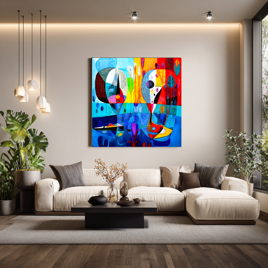 Popsicles - Digital Art Canvas Print - 120x120cm