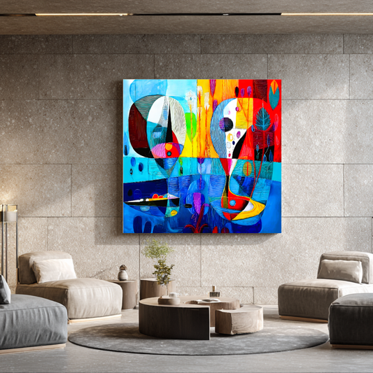 Popsicles - Digital Art Canvas Print - 120x120cm