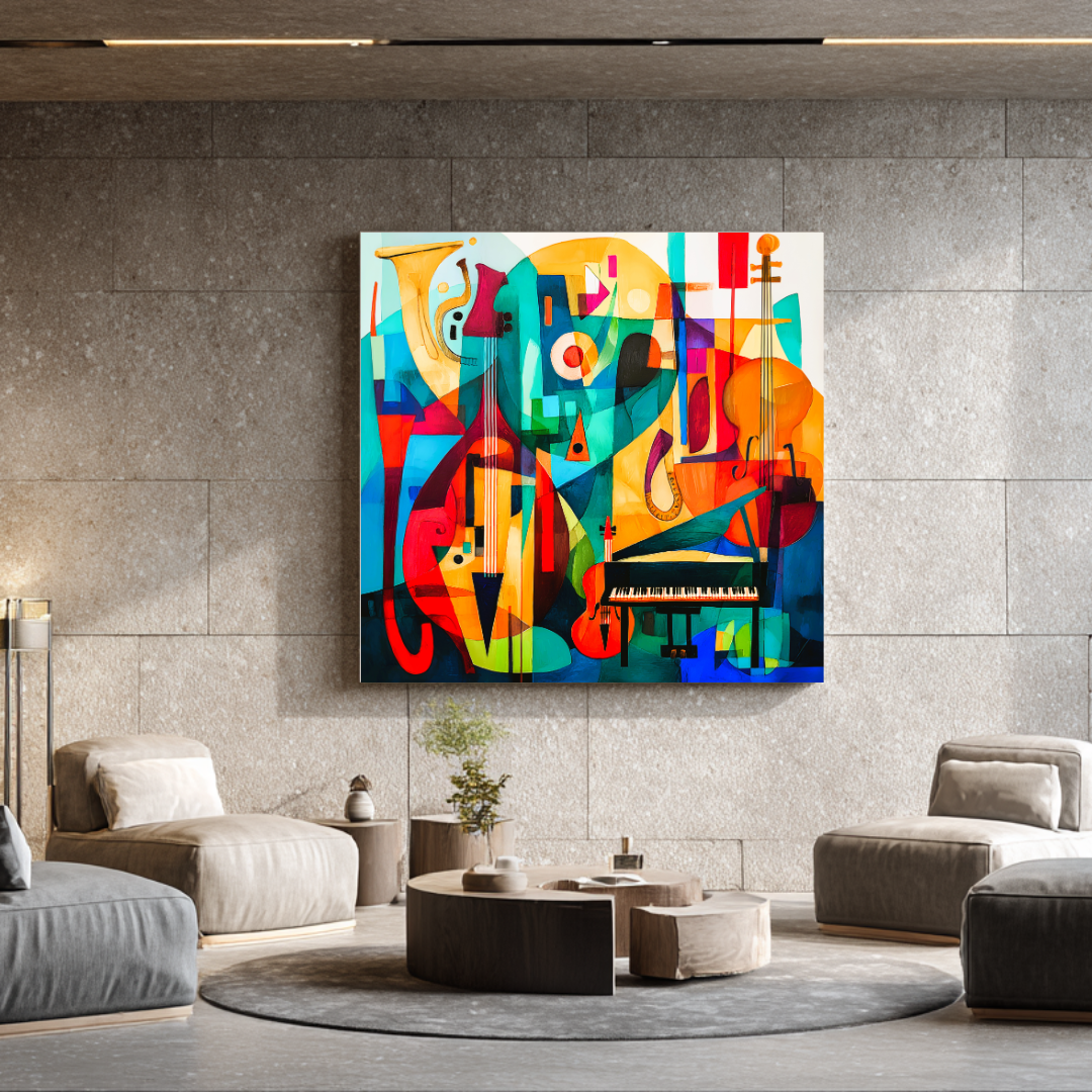 Jam Session - Digital Art Canvas Print - 120x120cm