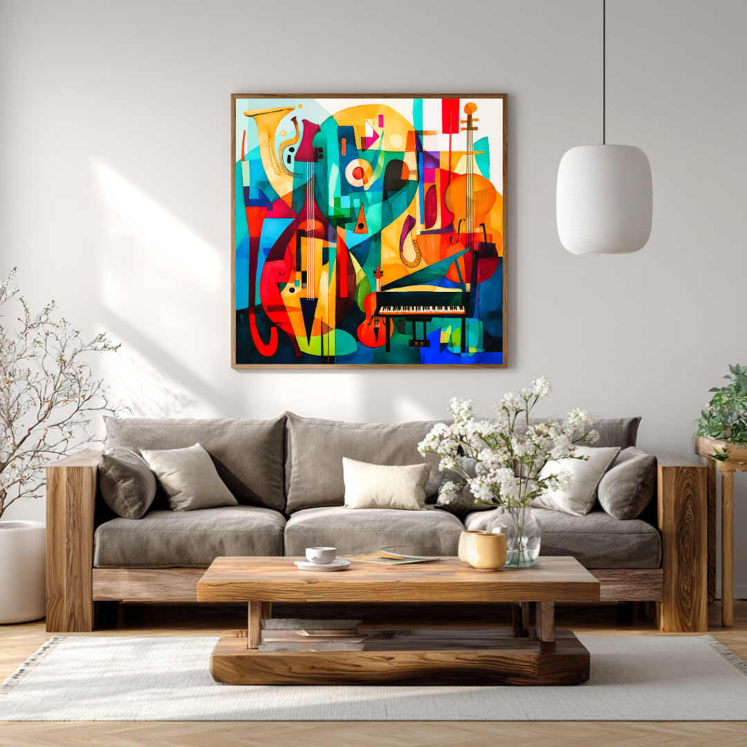 Jam Session - Digital Art Canvas Print - 120x120cm
