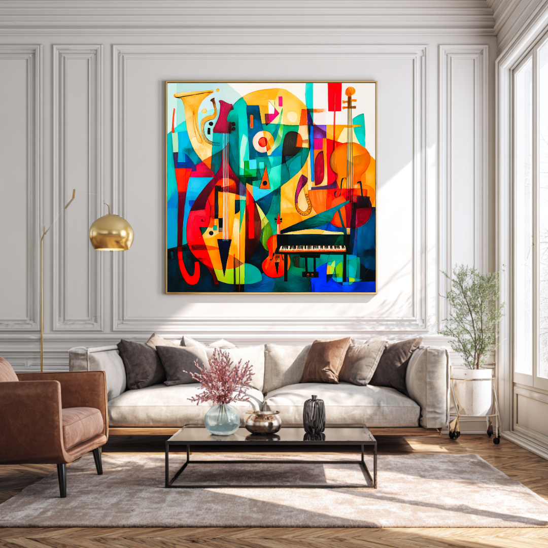 Jam Session - Digital Art Canvas Print - 120x120cm