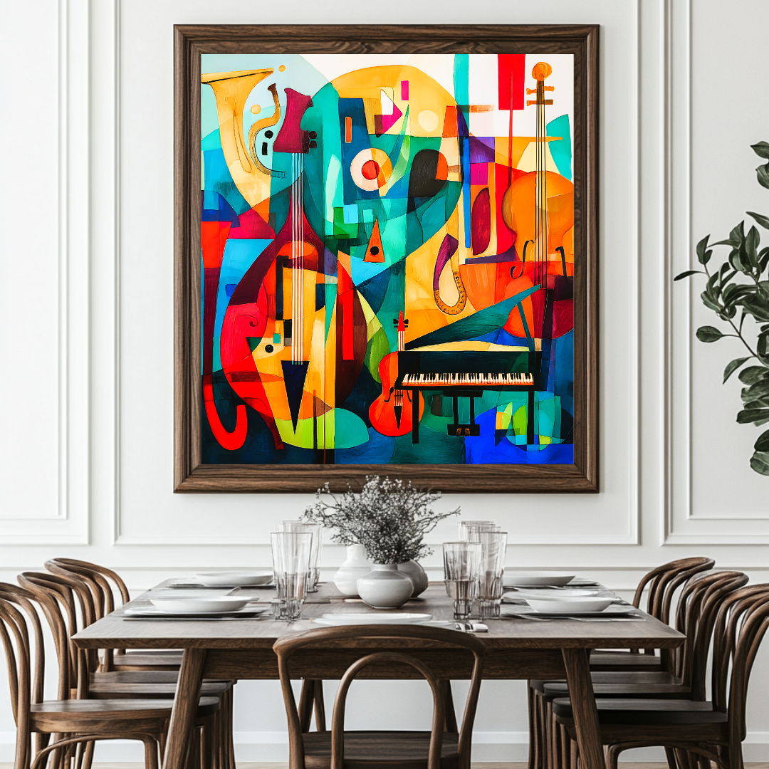 Jam Session - Digital Art Canvas Print - 120x120cm