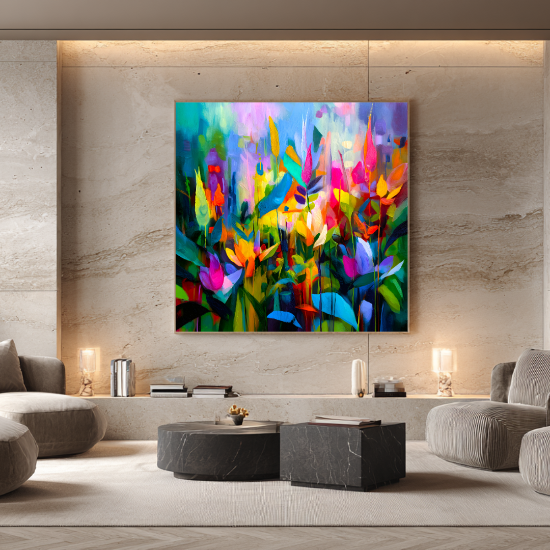 Garden - Digital Art Canvas Print - 120x120cm