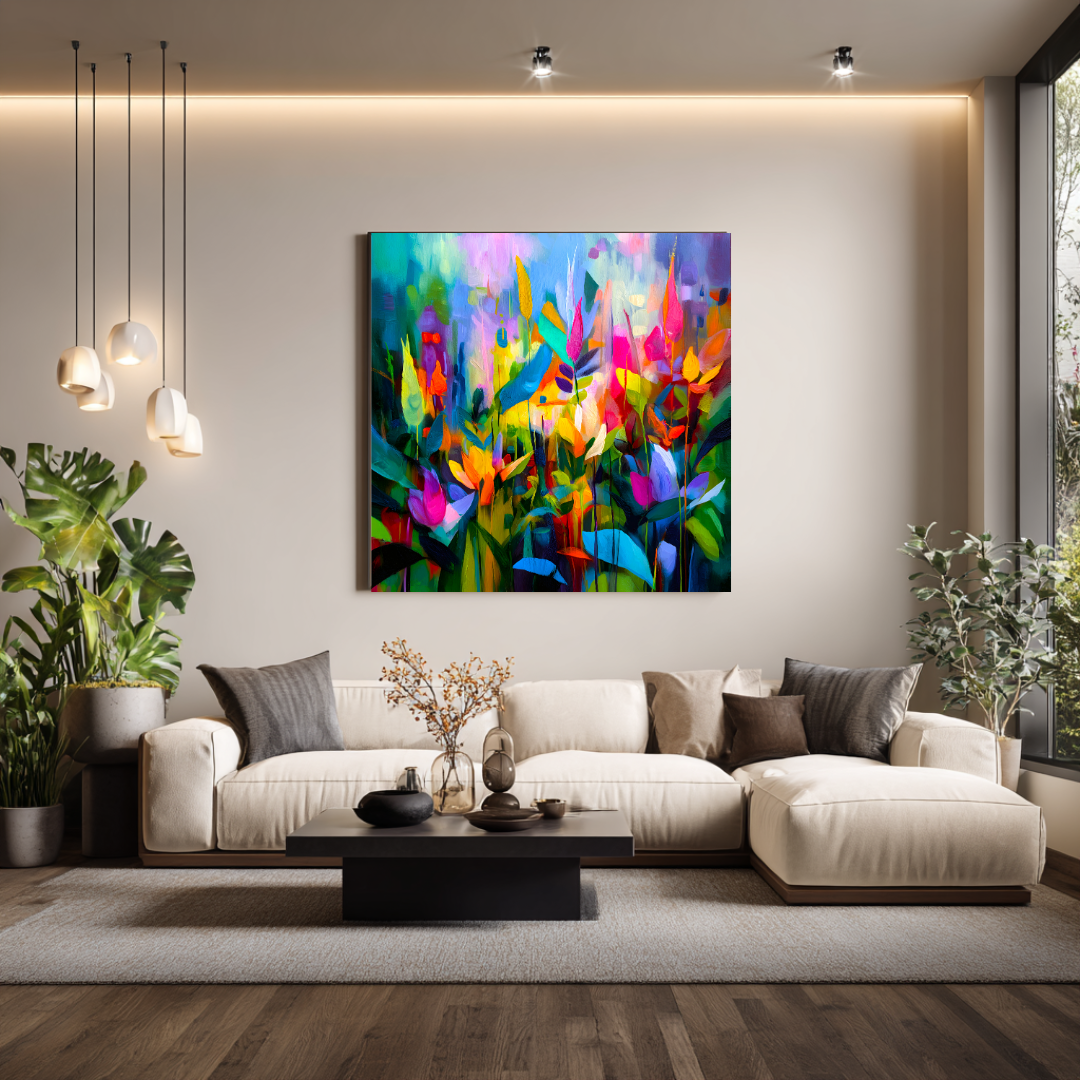 Garden - Digital Art Canvas Print - 120x120cm