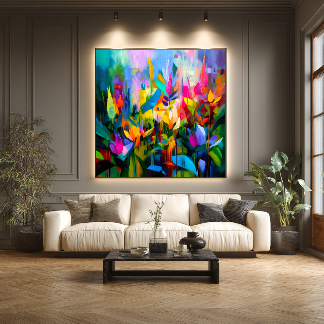 Garden - Digital Art Canvas Print - 120x120cm
