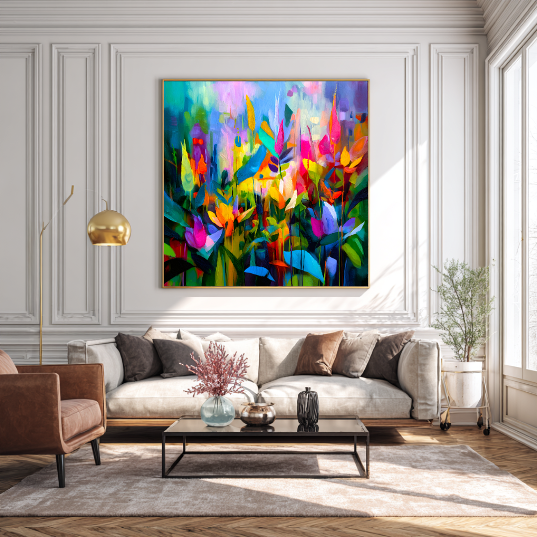 Garden - Digital Art Canvas Print - 120x120cm