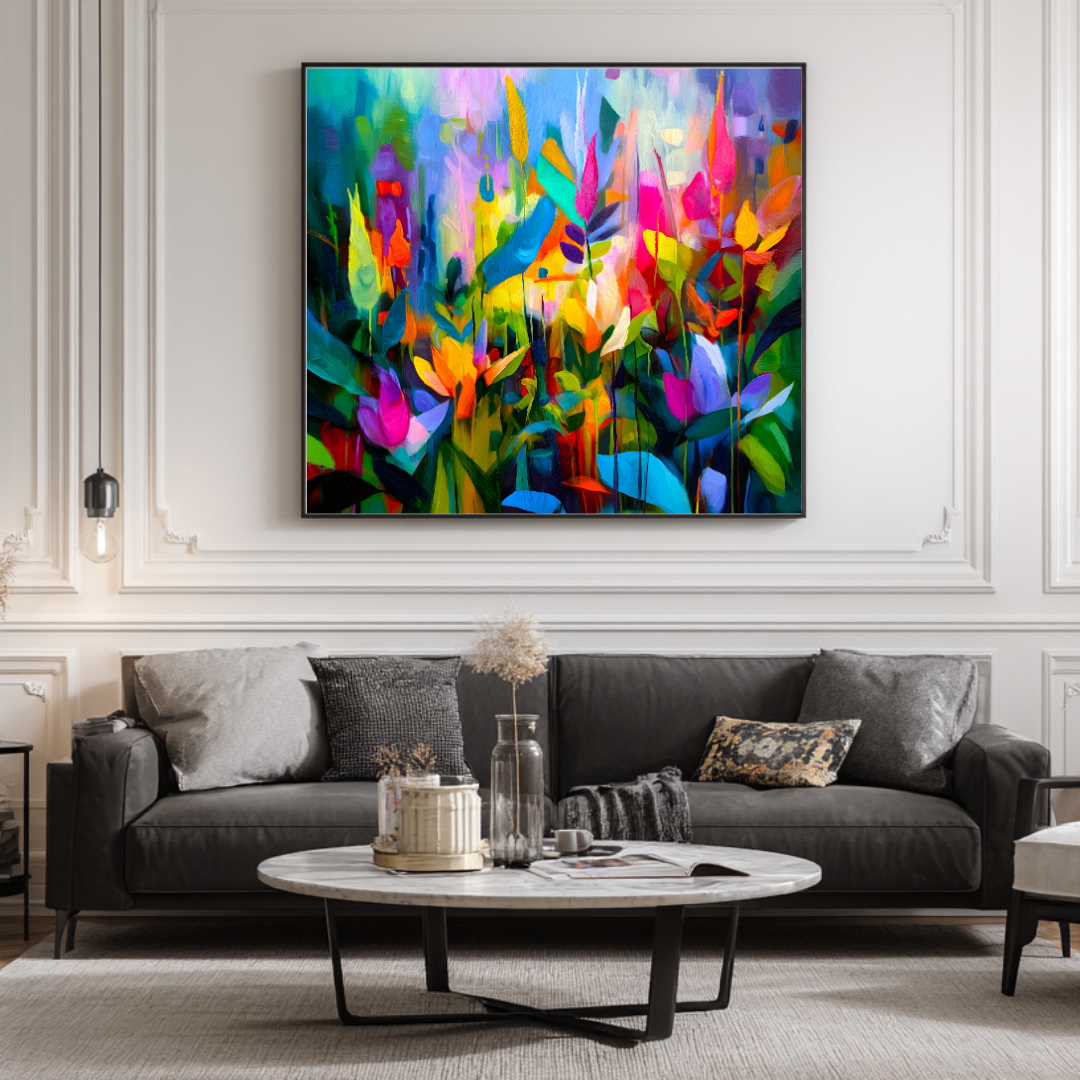 Garden - Digital Art Canvas Print - 120x120cm