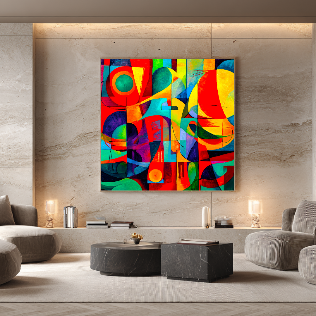 Dancefloor - Digital Art Canvas Print - 120x120cm