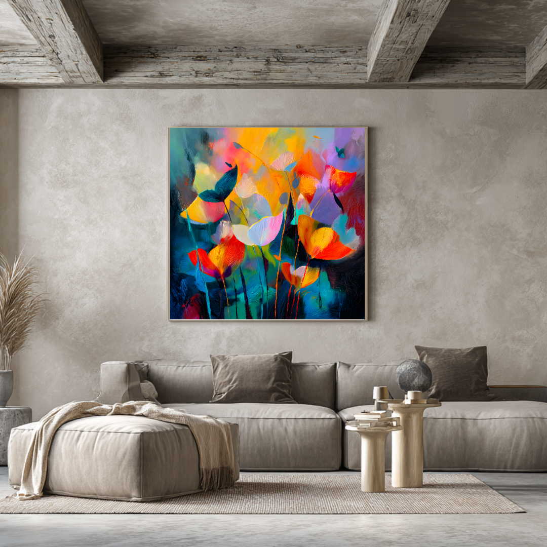 Pensive - Digital Art Canvas Print - 120x120cm