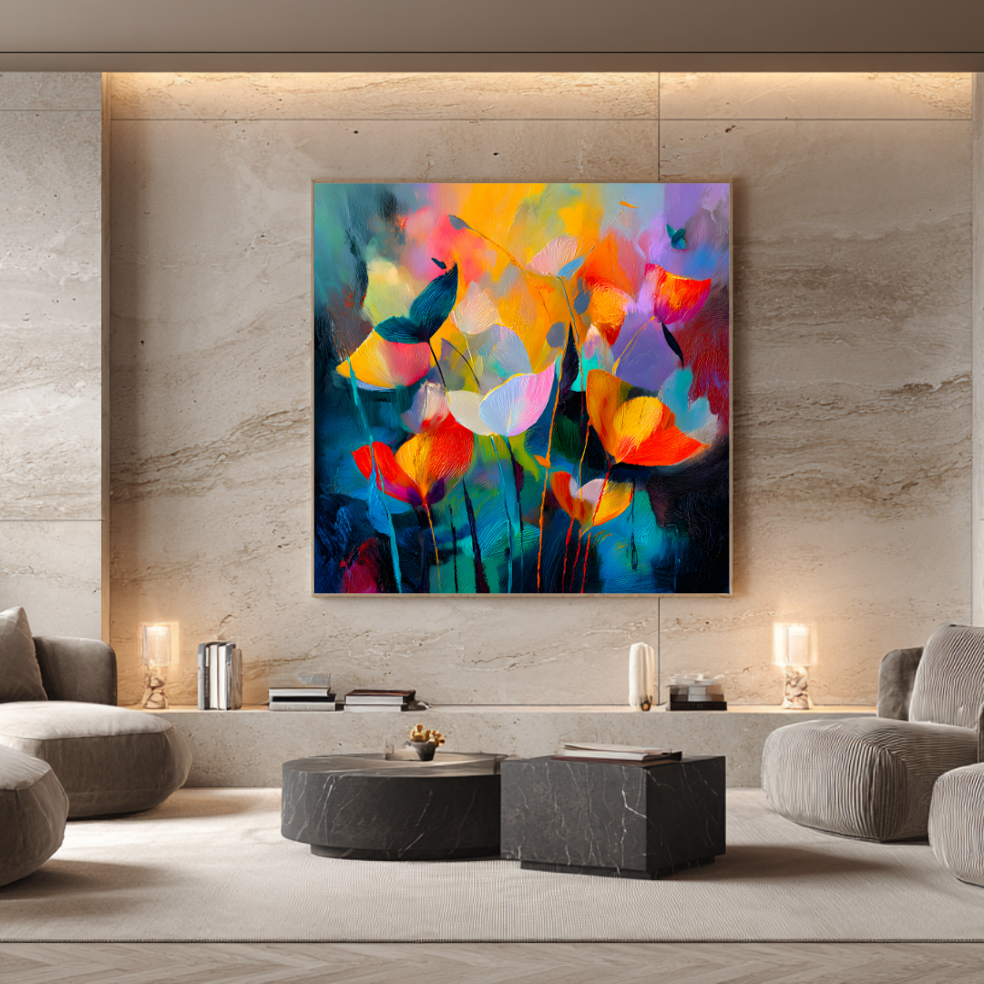 Pensive - Digital Art Canvas Print - 120x120cm