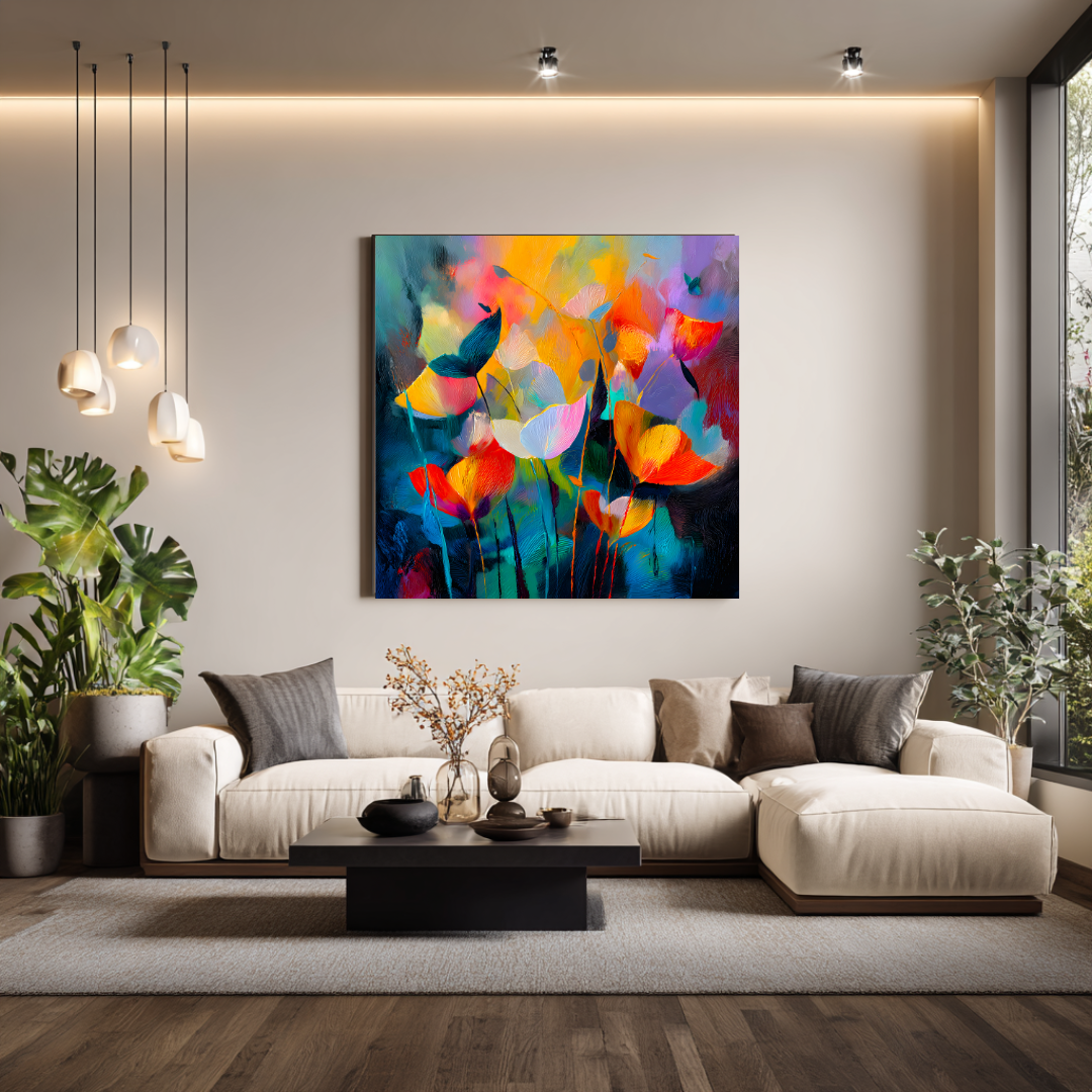 Pensive - Digital Art Canvas Print - 120x120cm