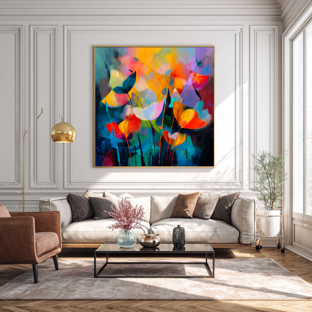Pensive - Digital Art Canvas Print - 120x120cm