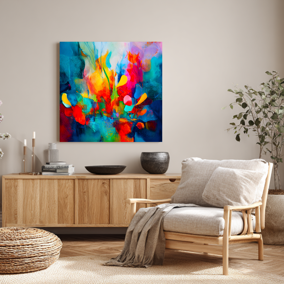 Floral - Digital Art Canvas Print - 120x120cm