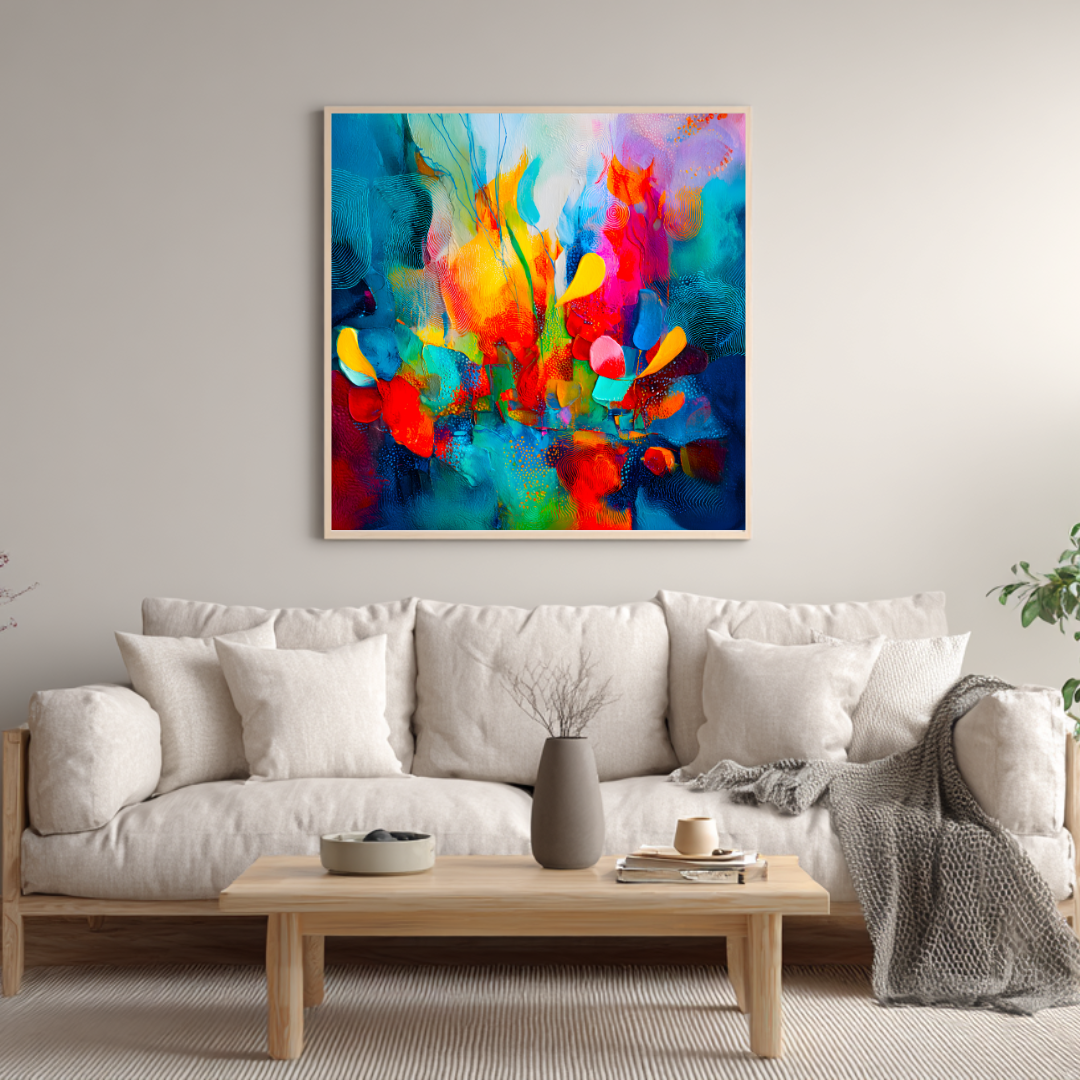 Floral - Digital Art Canvas Print - 120x120cm