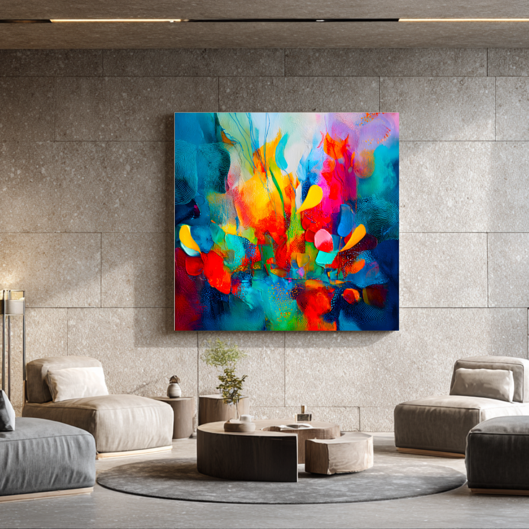 Floral - Digital Art Canvas Print - 120x120cm