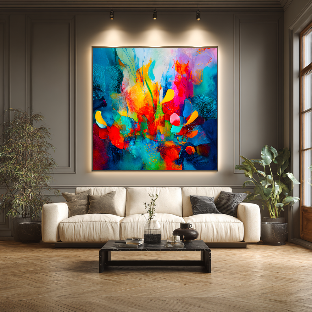 Floral - Digital Art Canvas Print - 120x120cm