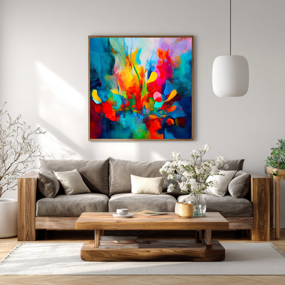 Floral - Digital Art Canvas Print - 120x120cm