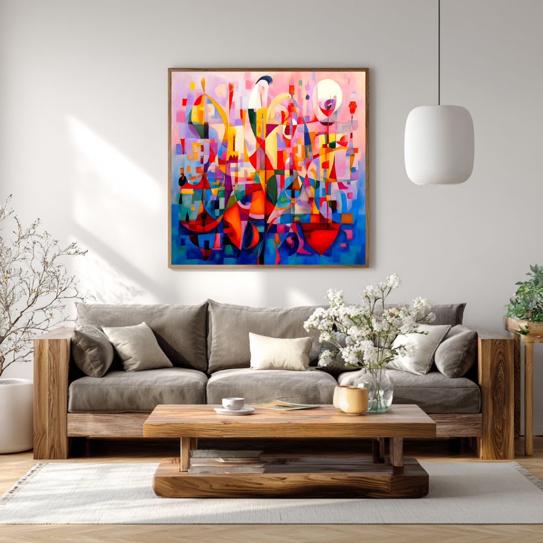 Dancers - Digital Art Canvas Print - 120x120cm