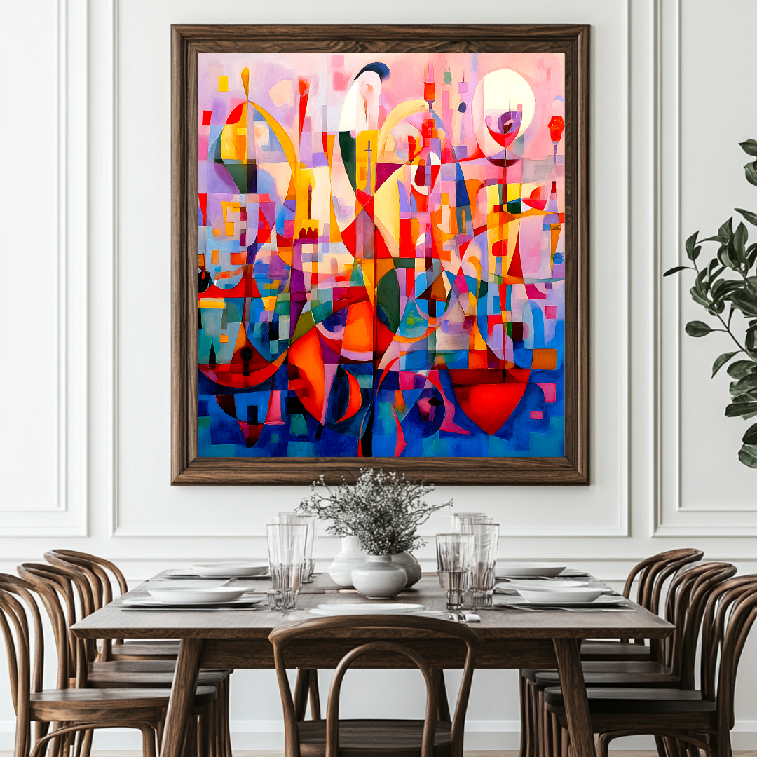 Dancers - Digital Art Canvas Print - 120x120cm