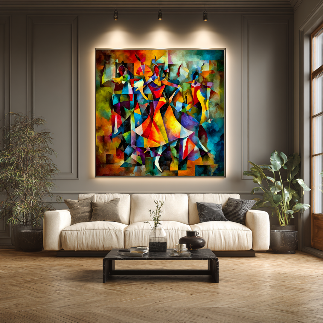 Ballroom - Digital Art Canvas Print - 120x120cm