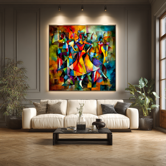 Ballroom - Digital Art Canvas Print - 120x120cm