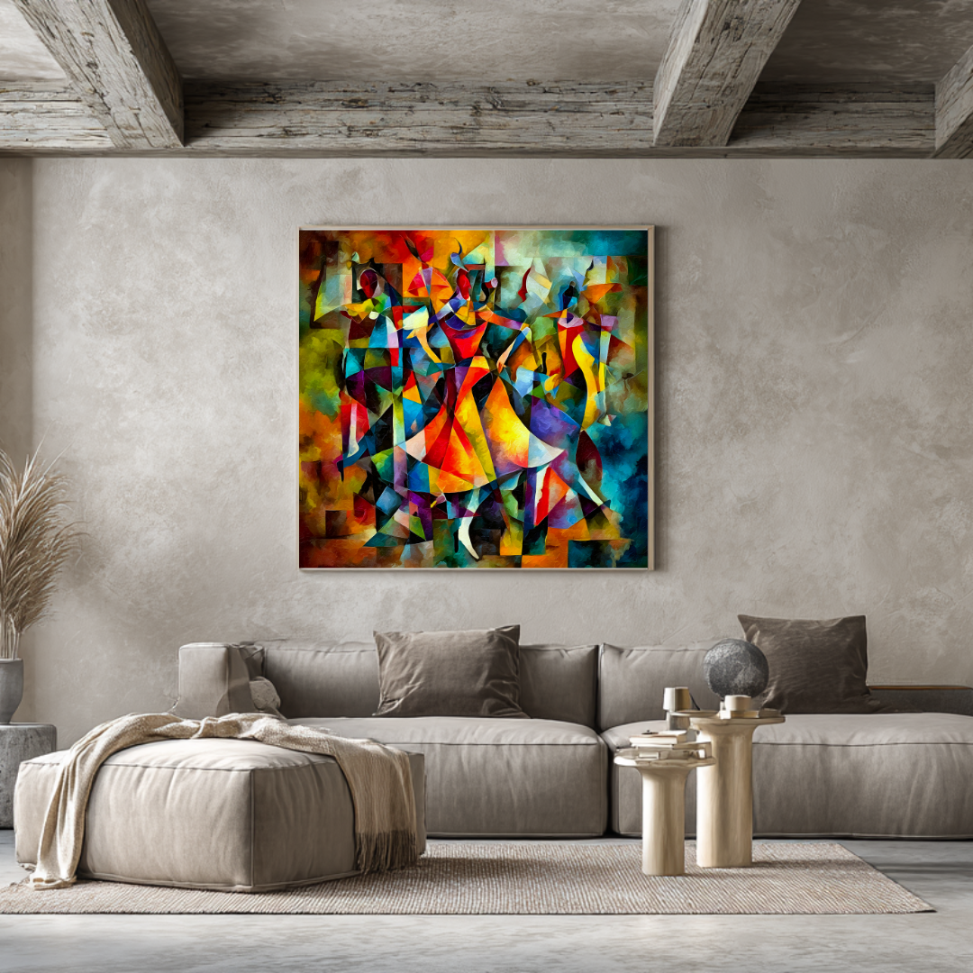 Ballroom - Digital Art Canvas Print - 120x120cm
