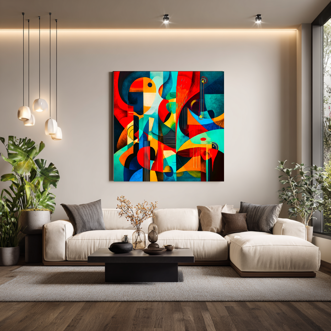 Foliage - Digital Art Canvas Print - 120x120cm