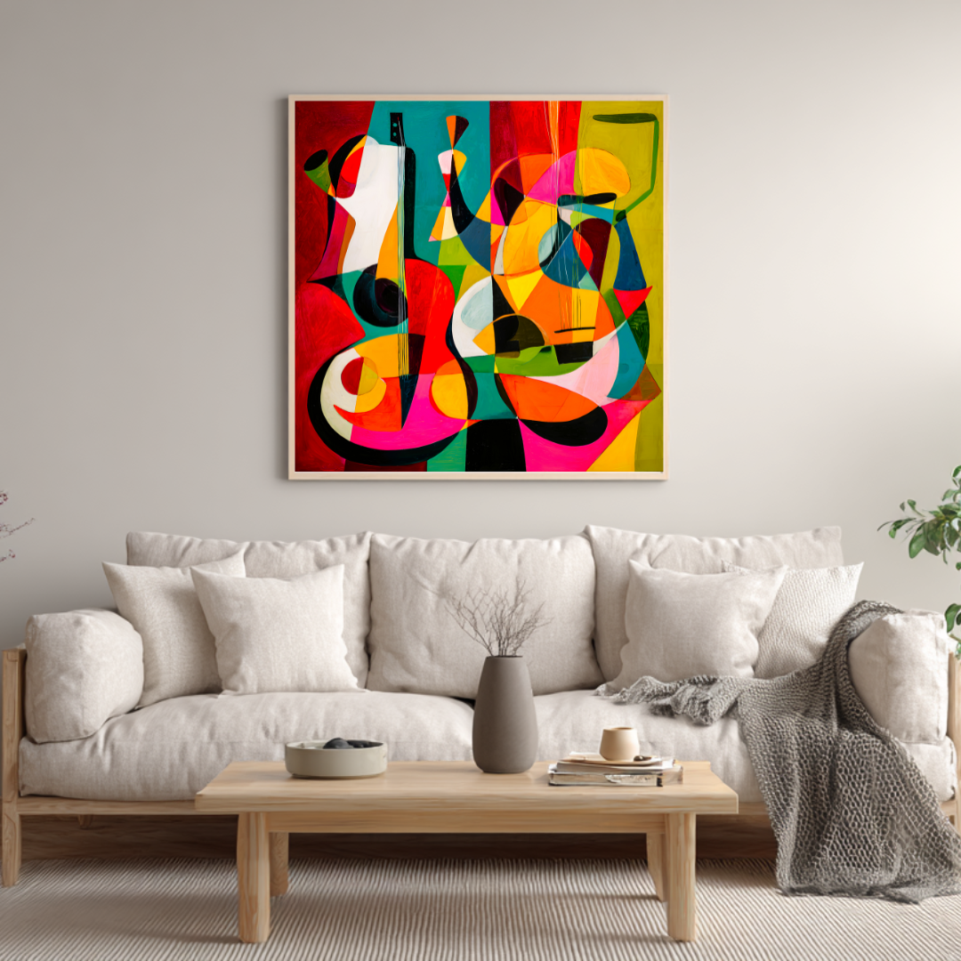 Violin - Digital Art Canvas Print - 120x120cm