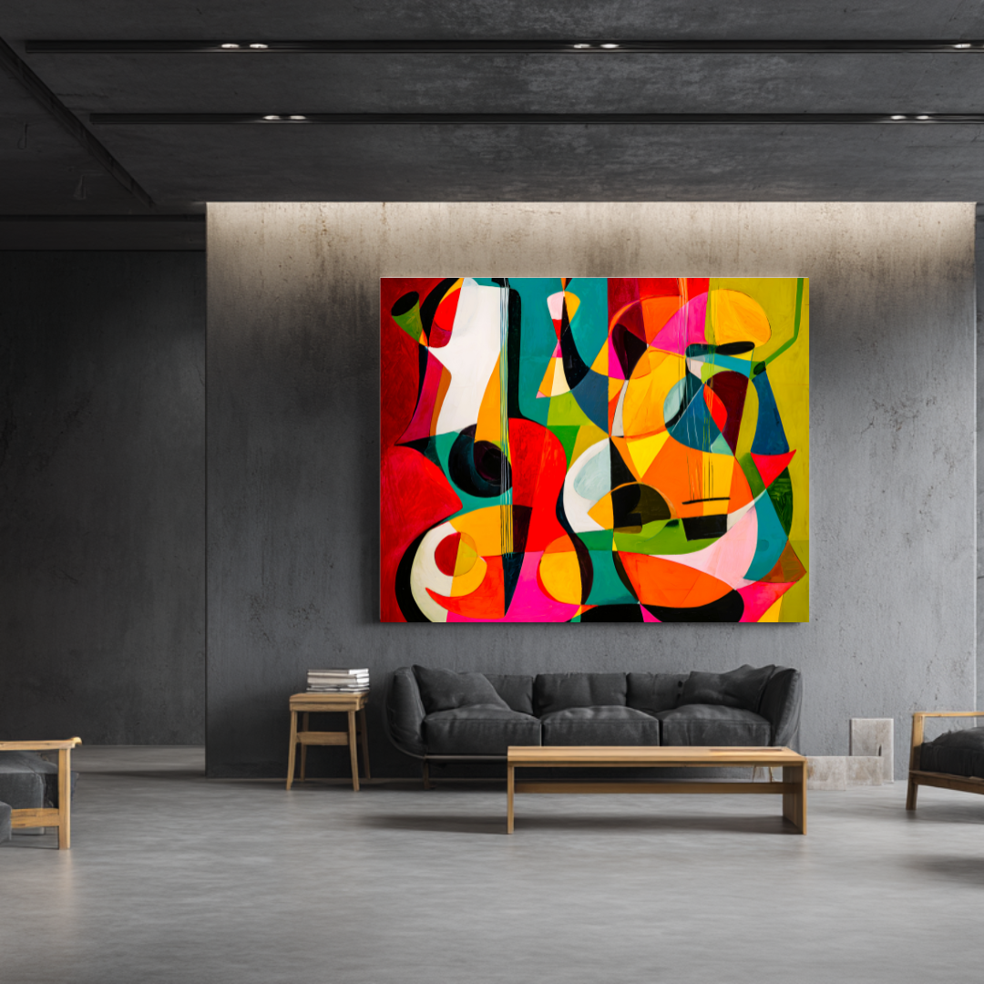 Violin - Digital Art Canvas Print - 120x120cm