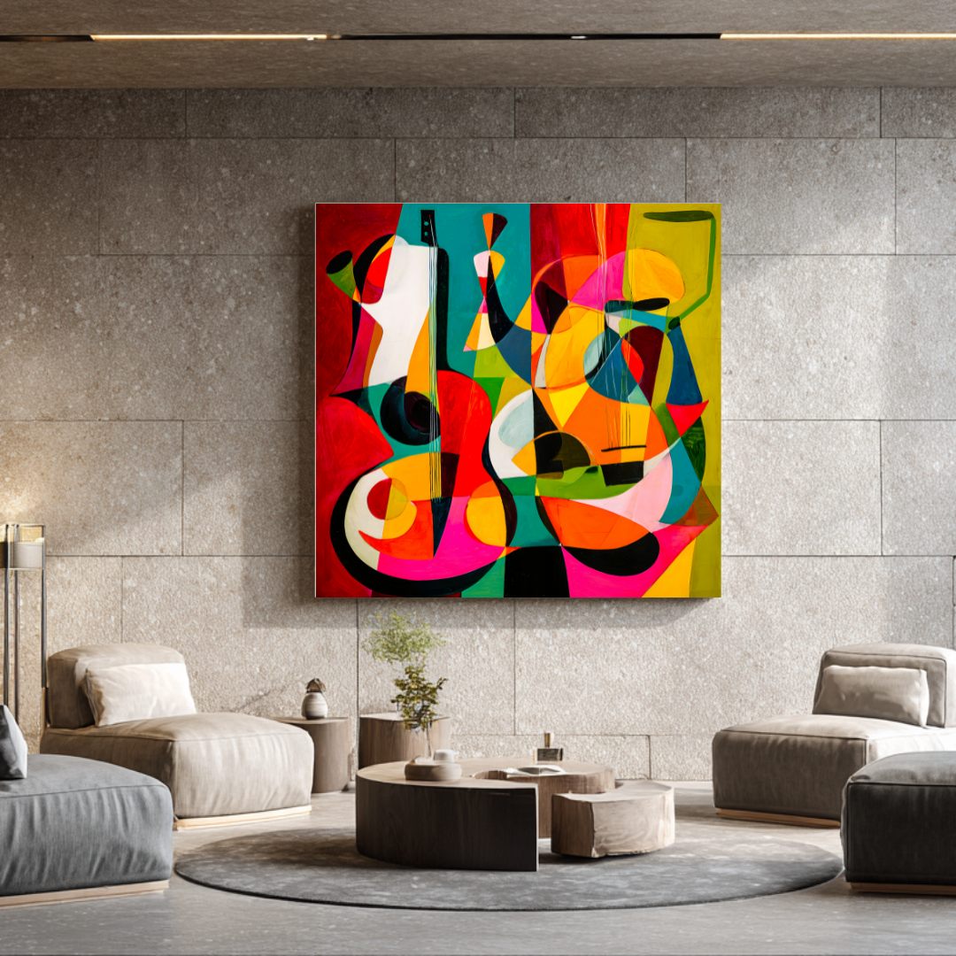 Violin - Digital Art Canvas Print - 120x120cm