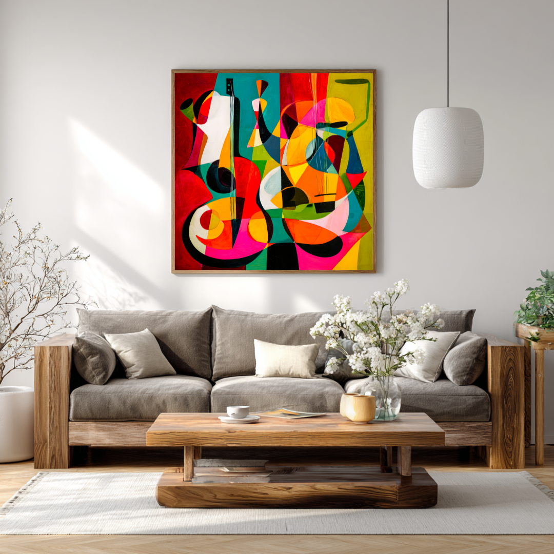 Violin - Digital Art Canvas Print - 120x120cm