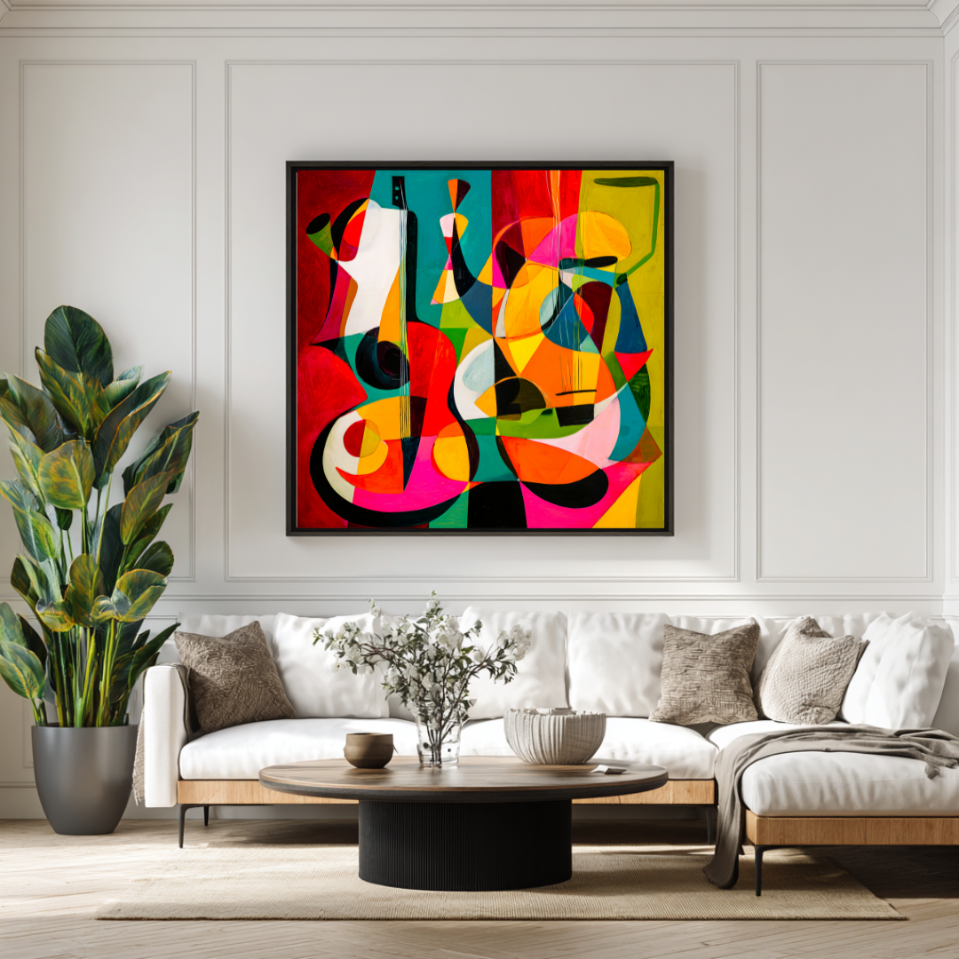 Violin - Digital Art Canvas Print - 120x120cm